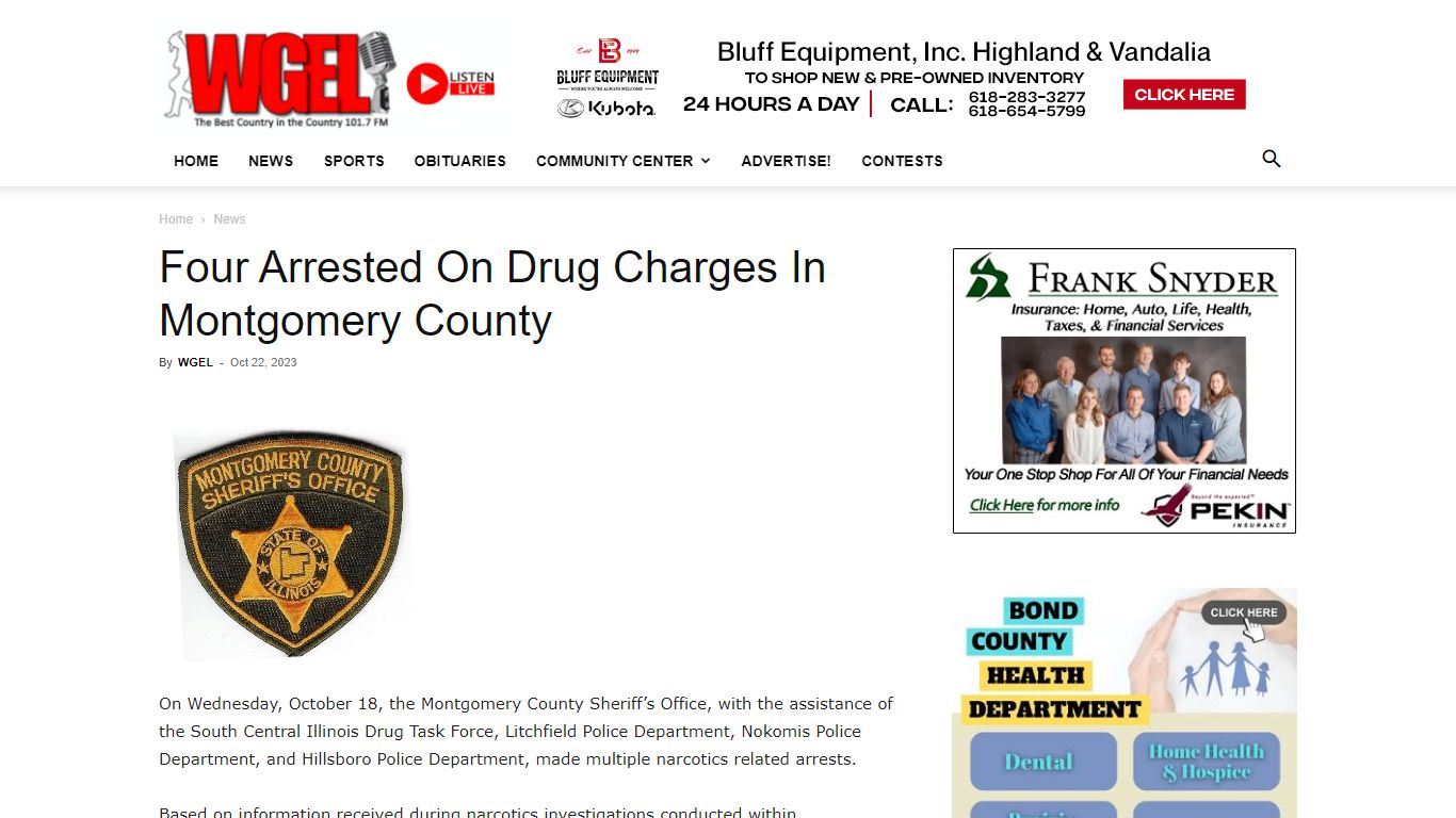 Four Arrested On Drug Charges In Montgomery County | News# - WGEL